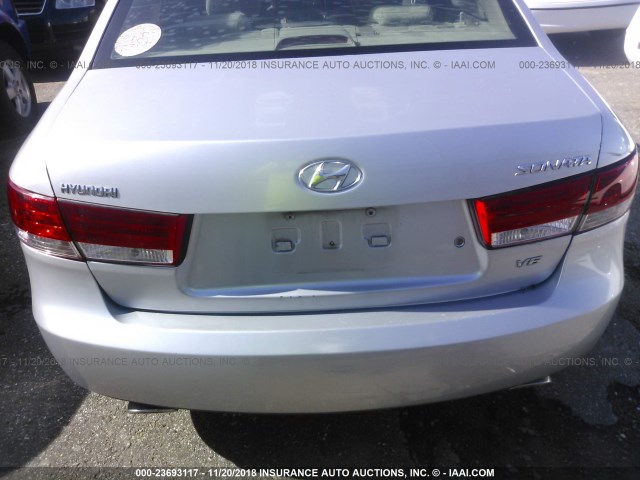 5NPEU46F66H052354 - 2006 HYUNDAI SONATA GLS/LX SILVER photo 6