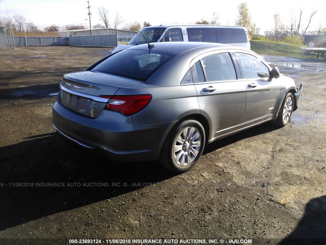 1C3CCBAB4CN145280 - 2012 CHRYSLER 200 LX GRAY photo 4