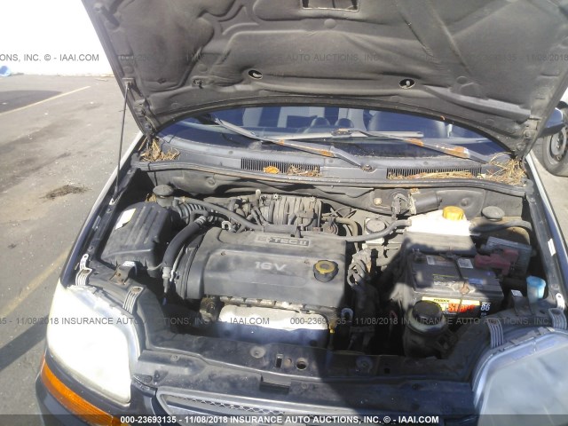 KL1TD66607B732943 - 2007 CHEVROLET AVEO LS BLACK photo 10