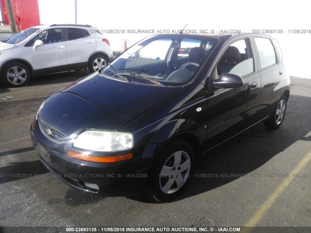 KL1TD66607B732943 - 2007 CHEVROLET AVEO LS BLACK photo 2