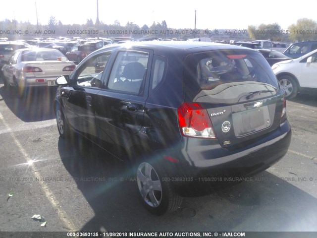 KL1TD66607B732943 - 2007 CHEVROLET AVEO LS BLACK photo 3