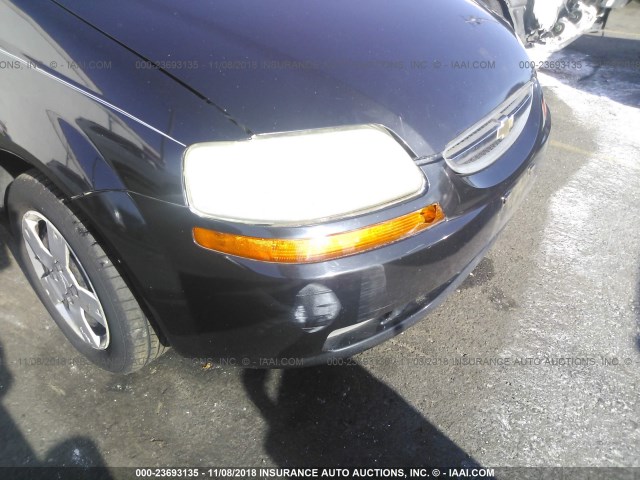 KL1TD66607B732943 - 2007 CHEVROLET AVEO LS BLACK photo 6