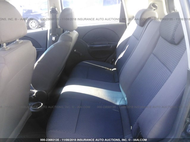 KL1TD66607B732943 - 2007 CHEVROLET AVEO LS BLACK photo 8