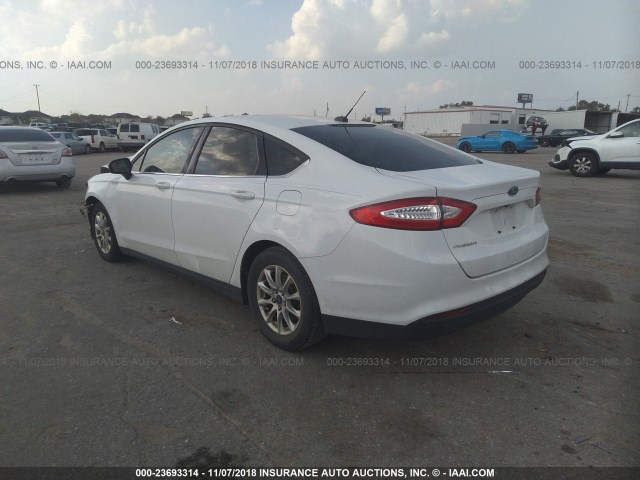 3FA6P0G71FR182301 - 2015 FORD FUSION S WHITE photo 3