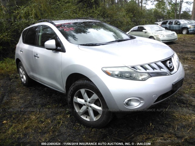 JN8AZ18U99W006501 - 2009 NISSAN MURANO S/SL SILVER photo 1