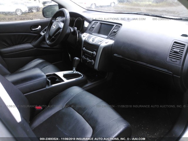 JN8AZ18U99W006501 - 2009 NISSAN MURANO S/SL SILVER photo 5