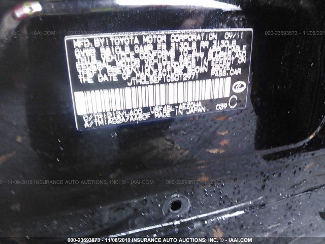 JTHCL5EF1C5012971 - 2012 LEXUS LS 460 BLACK photo 9