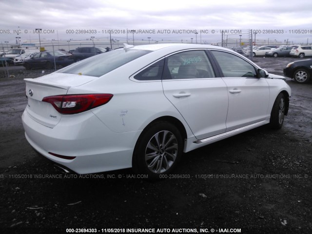 5NPE34AF8GH271909 - 2016 HYUNDAI SONATA SPORT/LIMITED WHITE photo 4