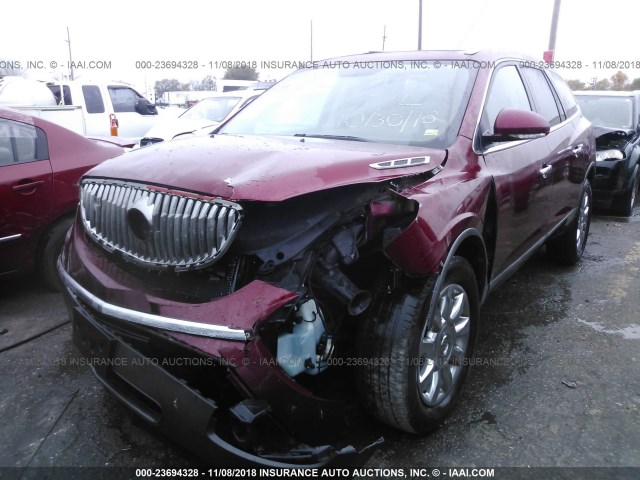 5GAKRCED1BJ279503 - 2011 BUICK ENCLAVE CXL RED photo 2