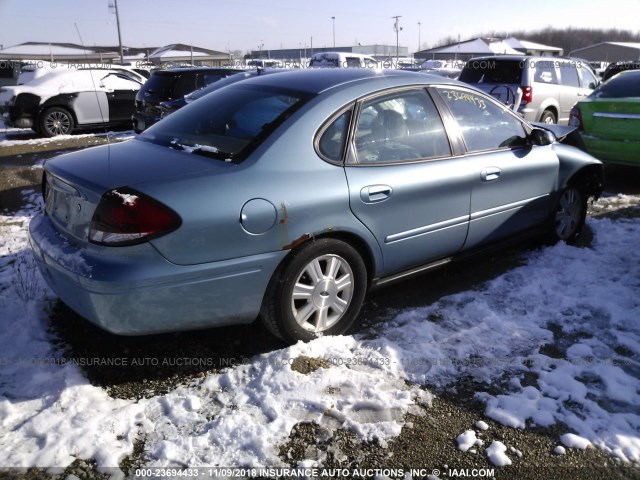 1FAFP56U25A168162 - 2005 FORD TAURUS SEL BLUE photo 4