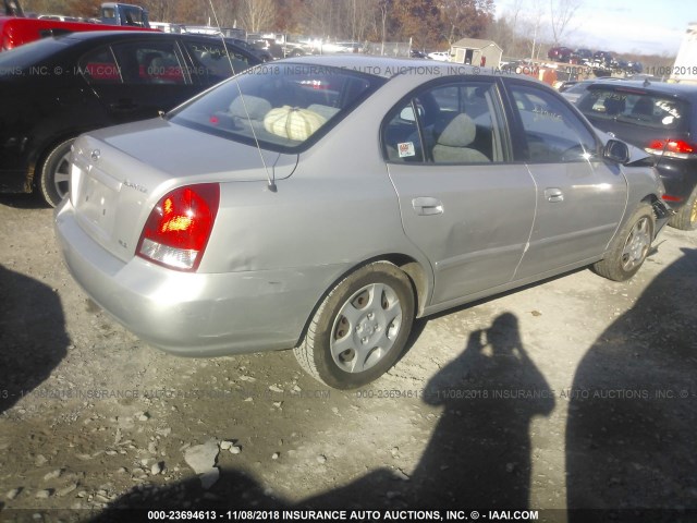 KMHDN45D73U513051 - 2003 HYUNDAI ELANTRA GLS/GT SILVER photo 4