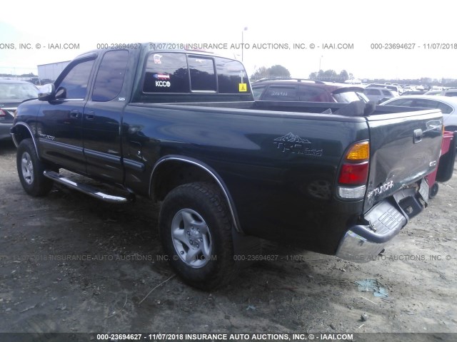 5TBBN44192S265383 - 2002 TOYOTA TUNDRA ACCESS CAB SR5 GREEN photo 3