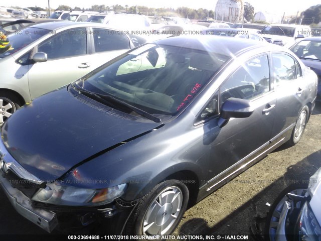 JHMFA36229S016699 - 2009 HONDA CIVIC HYBRID GRAY photo 2