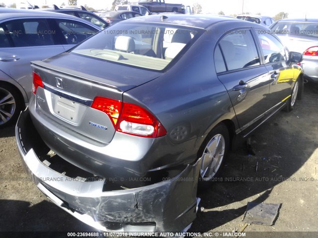 JHMFA36229S016699 - 2009 HONDA CIVIC HYBRID GRAY photo 4