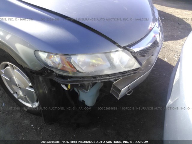 JHMFA36229S016699 - 2009 HONDA CIVIC HYBRID GRAY photo 6