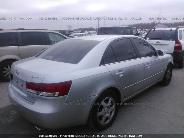 5NPEU46F76H136490 - 2006 HYUNDAI SONATA GLS/LX SILVER photo 4