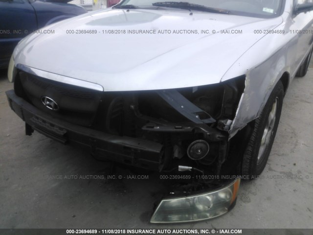 5NPEU46F76H136490 - 2006 HYUNDAI SONATA GLS/LX SILVER photo 6