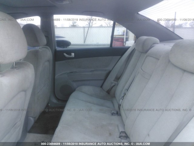 5NPEU46F76H136490 - 2006 HYUNDAI SONATA GLS/LX SILVER photo 8