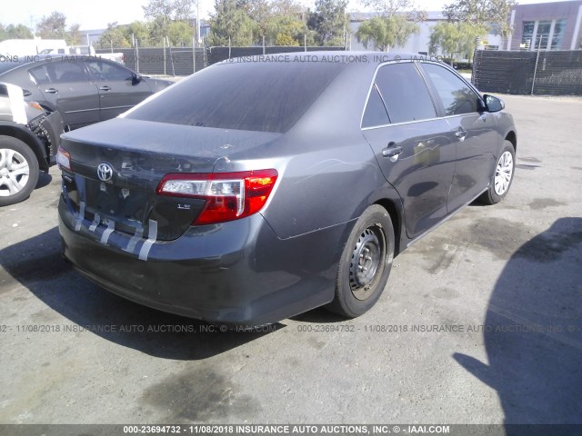 4T4BF1FK0DR311062 - 2013 TOYOTA CAMRY L/SE/LE/XLE GRAY photo 4