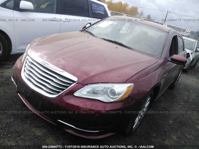 1C3CCBAB9EN214144 - 2014 CHRYSLER 200 LX RED photo 2