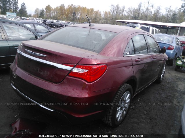 1C3CCBAB9EN214144 - 2014 CHRYSLER 200 LX RED photo 4