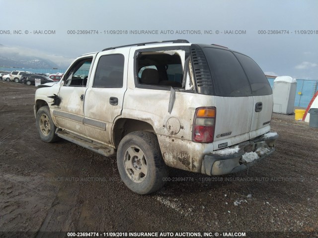 1GNEK13V63J230158 - 2003 CHEVROLET TAHOE K1500 WHITE photo 3