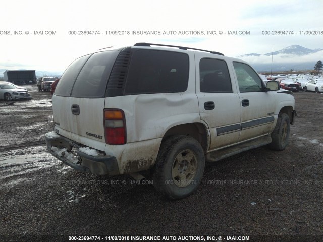 1GNEK13V63J230158 - 2003 CHEVROLET TAHOE K1500 WHITE photo 4