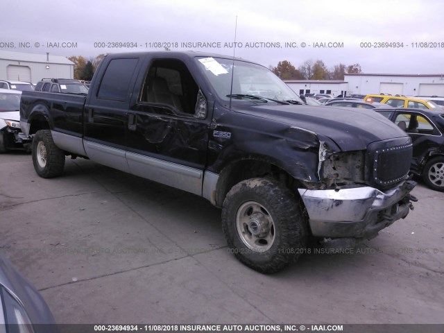 1FTSW31F52EB78360 - 2002 FORD F350 SRW SUPER DUTY BLACK photo 1