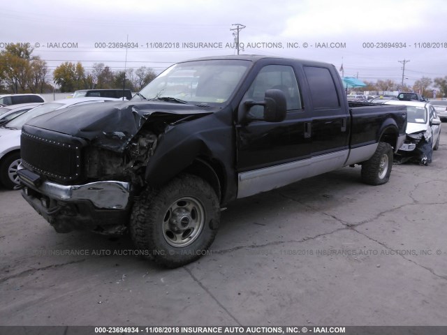 1FTSW31F52EB78360 - 2002 FORD F350 SRW SUPER DUTY BLACK photo 2