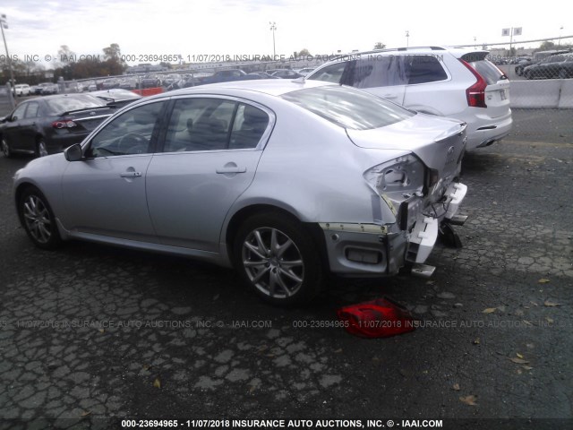 JNKCV61F99M351949 - 2009 INFINITI G37 SILVER photo 3