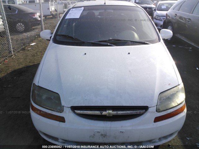 KL1TD52625B328054 - 2005 CHEVROLET AVEO LS WHITE photo 6