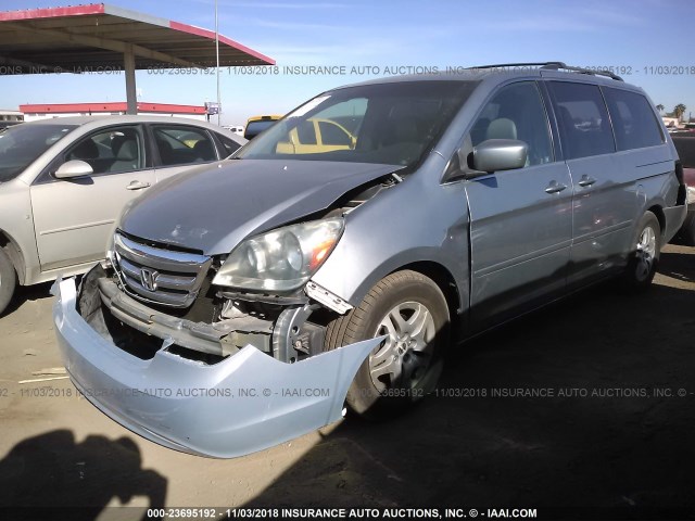 5FNRL38736B050290 - 2006 HONDA ODYSSEY EXL GRAY photo 2