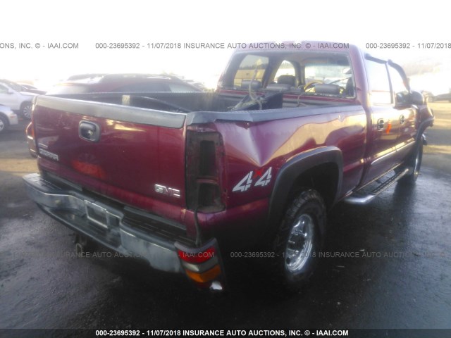 1GTHK23224F221897 - 2004 GMC SIERRA K2500 HEAVY DUTY BURGUNDY photo 4