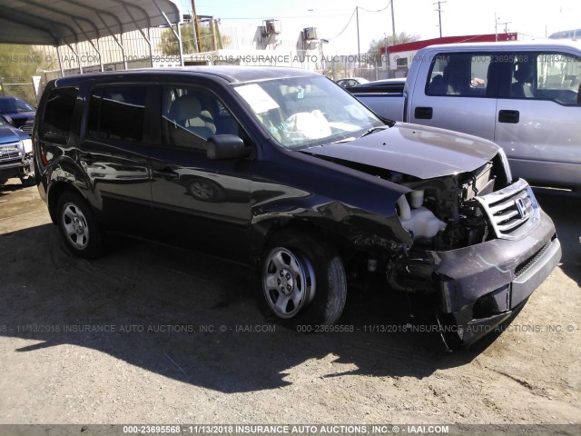 5FNYF4H27EB026716 - 2014 HONDA PILOT LX GRAY photo 1