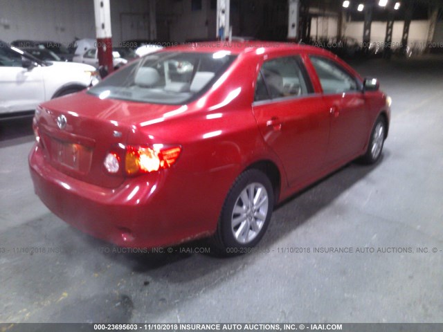 1NXBU40E19Z041979 - 2009 TOYOTA COROLLA S/LE/XLE RED photo 4