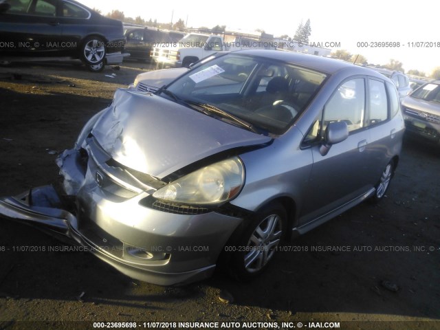 JHMGD38618S021421 - 2008 HONDA FIT SPORT GRAY photo 2