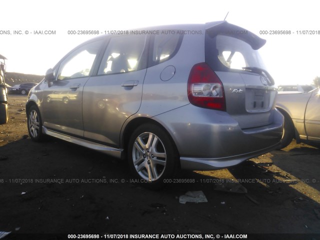 JHMGD38618S021421 - 2008 HONDA FIT SPORT GRAY photo 3