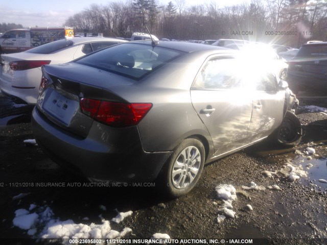 KNAFU4A23A5191727 - 2010 KIA FORTE EX GRAY photo 4