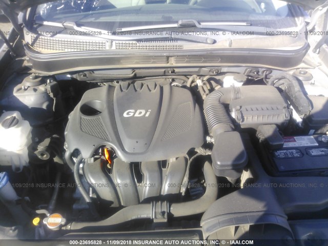 5NPEB4AC4CH405639 - 2012 HYUNDAI SONATA GLS GRAY photo 10