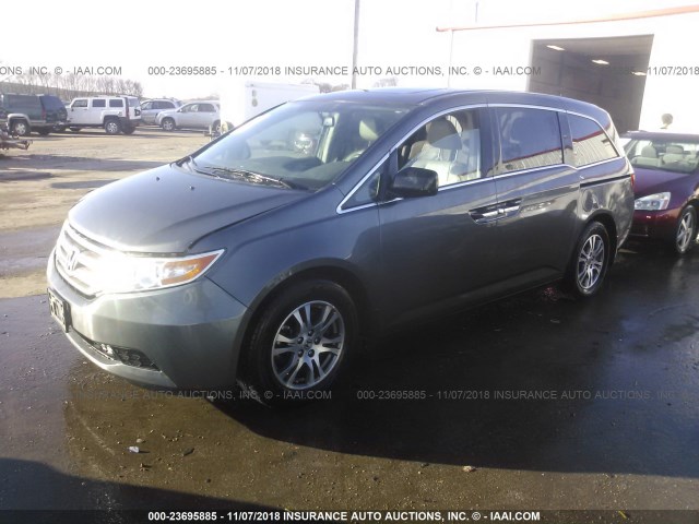 5FNRL5H67DB003361 - 2013 HONDA ODYSSEY EXL GRAY photo 2