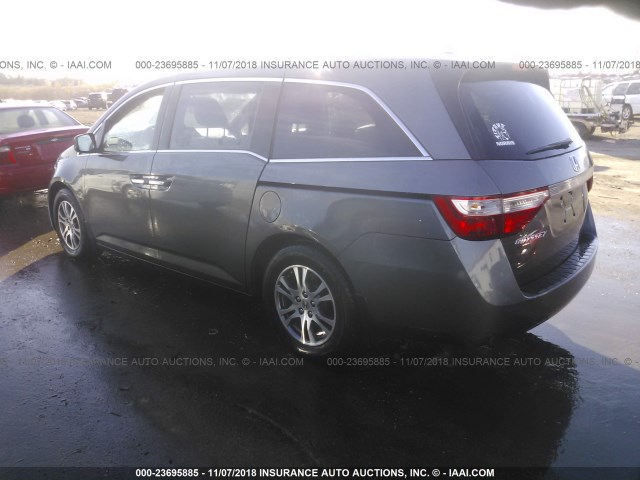 5FNRL5H67DB003361 - 2013 HONDA ODYSSEY EXL GRAY photo 3