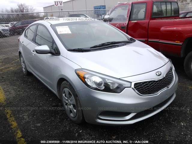 KNAFK4A69G5554355 - 2016 KIA FORTE LX SILVER photo 1