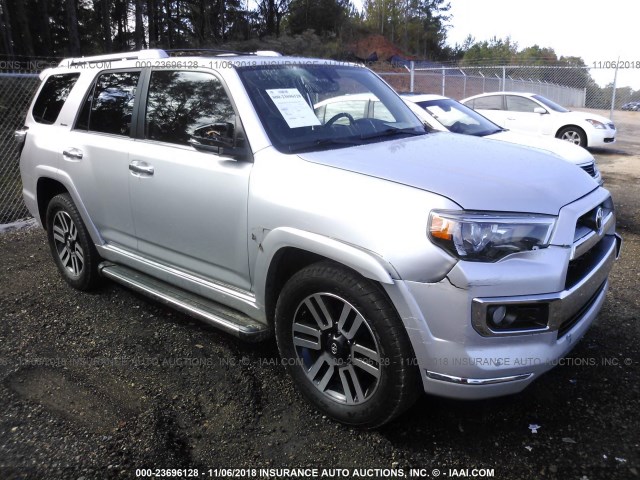 JTEBU5JR8E5165680 - 2014 TOYOTA 4RUNNER SR5/LIMITED/TRAIL SILVER photo 1