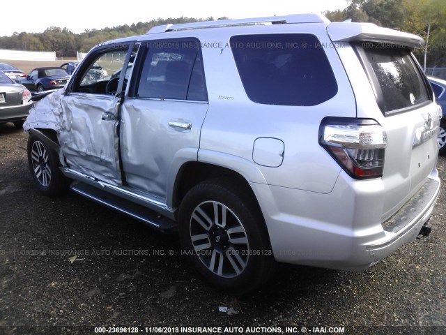 JTEBU5JR8E5165680 - 2014 TOYOTA 4RUNNER SR5/LIMITED/TRAIL SILVER photo 3