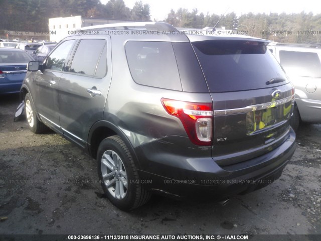 1FM5K8D82FGA11463 - 2015 FORD EXPLORER XLT GRAY photo 3