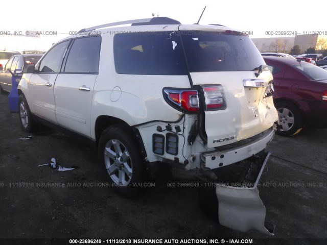 1GKKRPKD2DJ221188 - 2013 GMC ACADIA SLE WHITE photo 3