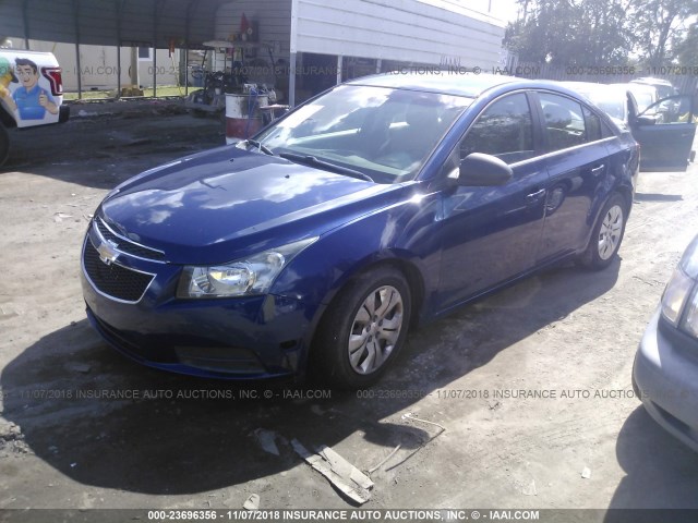 1G1PC5SH4C7315149 - 2012 CHEVROLET CRUZE LS BLUE photo 2