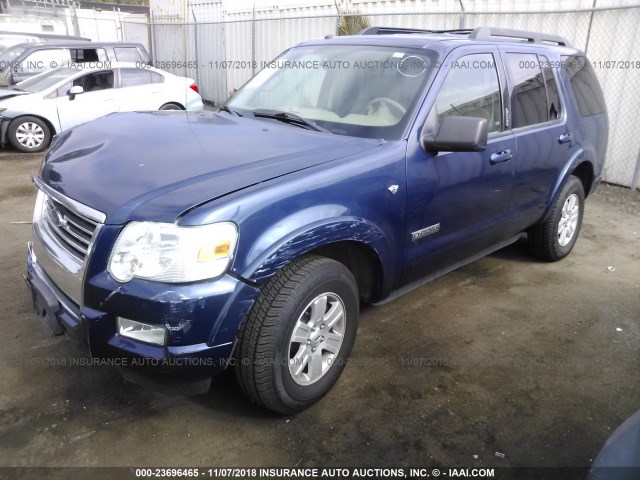 1FMEU63808UA76669 - 2008 FORD EXPLORER XLT BLUE photo 2