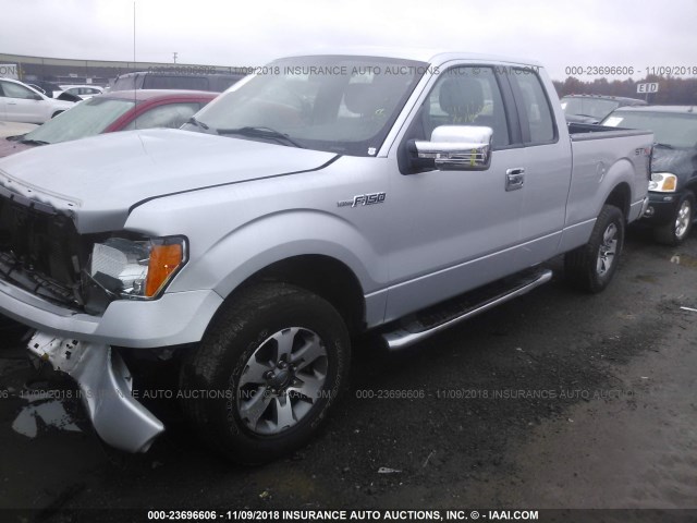 1FTEX1EM0DKE32679 - 2013 FORD F150 SUPER CAB SILVER photo 2