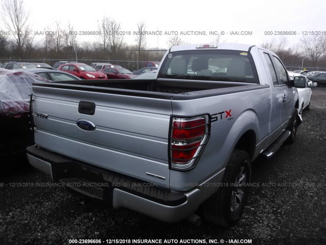 1FTEX1EM0DKE32679 - 2013 FORD F150 SUPER CAB SILVER photo 4